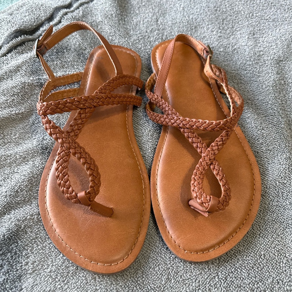 Target Tan Braided Sandals for Casual Wear